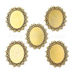 Vintage tibetischen Stil Legierung Herzanhänger Cabochon Lünette Fassungen X-TIBEP-554-AG-LF