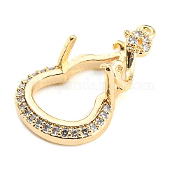 Cabochon-Anhänger mit Mikropavé aus Messing mit klaren Zirkonia-Anhängern KK-Q794-02B-G