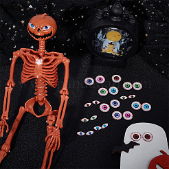 36 Stück 9 Stile Halloween durchscheinende Harz Decoden Cabochons CRES-WR0001-01
