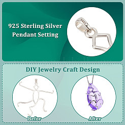 1 Stück rhodiniert 925 Sterling Silber 5 Krallen Zinken Anhänger Rohling ovale Form Cabochon Fassungen STER-BC0002-10B-P