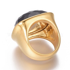 Ionenplattierung (IP) 304 Edelstahl-Fingerringe RJEW-E162-11G