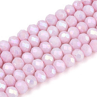 Антикоррозийные гальванические стеклянные бусины рондель&nbsp;EGLA-T021-4mm-17-03