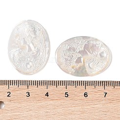 Natürliche weiße Muschel cabochons SSHEL-C012-02