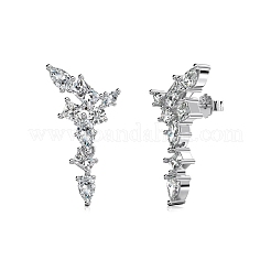925 Ohrstecker aus Sterlingsilber mit Zirkonia für Damen EJEW-Z052-01P