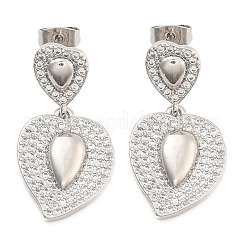 Ohrstecker aus Messing mit Zirkonia-Pavé für Damen EJEW-U005-07P