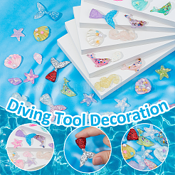 35 Stück 35 Stile durchscheinende Harz Meerestier Decoden Cabochons RESI-FH0001-63