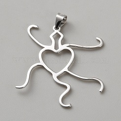 Herzförmiger 925 Sterling Silber Anhänger Cabochon Fassungen STER-WH0005-39
