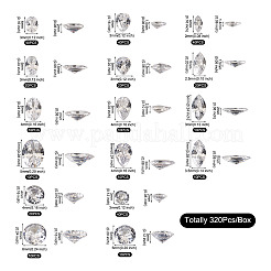 320 Stück 16 Stil Zirkonia Cabochons ZIRC-YS0001-03
