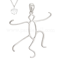 1 Stück rhodinierte 925 Sterling Silber Hohlanhänger-BeZubehör STER-BC0002-09