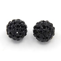 10мм полимерная глина с бусинами в виде диско-шариков со стразами&nbsp;X-RB-H258-10MM-280