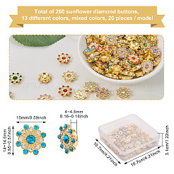 260 Stück 13 Stil CCB Kunststoff mit Strass Cabochons FIND-CW0001-10