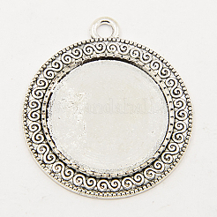 Tibetischer Stil Zink Legierung Anhänger Fassungen TIBEP-M004-08AS-RS