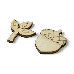 100 Stück Holzcabochons WOOD-G020-08
