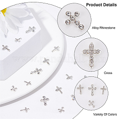 40 stücke 4 stil legierung strass cabochons MRMJ-CP0001-02