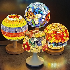 Mischform mit Glitzerpulver Mosaikfliesen Glascabochons DIY-P045-06
