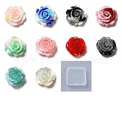 40pcs 10 Farben Farbverlauf undurchsichtige Harz Cabochons CRES-PH0001-17
