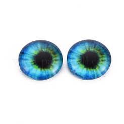 Leuchtende augenbedruckte Glascabochons GGLA-WHC0002-10mm