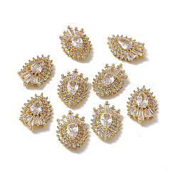Cabochons aus Messing mit klaren Zirkonia-Pflastersteinen MRMJ-B002-07KCG
