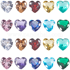 50 Stück 10-farbige Zirkonia-Cabochons mit spitzer Rückseite ZIRC-CJ0001-24