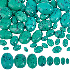66 Stück 8 Stile gefärbte synthetische türkisfarbene Cabochons G-PH0002-67