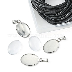 Bausatz zum Selbermachen einer leeren Kuppelanhänger-Halskette DIY-YW0006-50