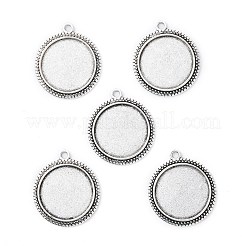 Nickelfrei tibetischen Stil Legierung Quadrat Anhänger cabochon Fassungen X-TIBEP-M022-34AS