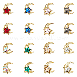 48 Stück Cabochons aus hellgoldfarbener Legierung in 8 Farben MRMJ-HY0002-47