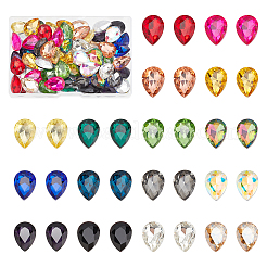 96 Stück 16 Farben Glas Strass Cabochons GLAA-FG0001-17