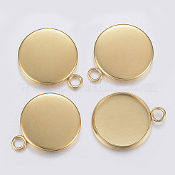 Cabochon-Fassungen für Anhänger aus Edelstahl 304 STAS-F160-46G-01