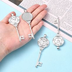 Tibetischer Stil Legierung schlüsselanhänger Cabochon Lünette Fassungen X-PALLOY-J494-51AS