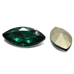 Facettierte Pferd Auge Glas wies zurück Strass cabochons RGLA-A011-13x27mm-SM