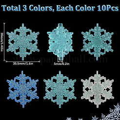 30 Stück 3 Farben transparente Harz-Decoden-Cabochons RESI-SC0003-41