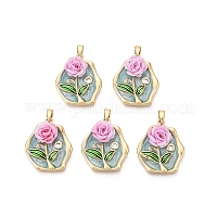 Латунь эмаль подвески&nbsp;KK-SZC0009-03G-03