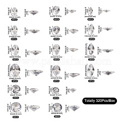 320 Stück 16 Stil Zirkonia Cabochons ZIRC-YS0001-03
