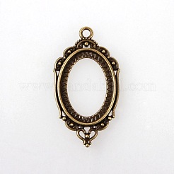Platin beschichtet Sterlingsilber-Mikro pflastern Zirkonia flachen runden Anhänger cabochon Fassungen TIBEP-M018-40AB-NF