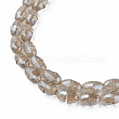 Galvanisieren transparente Glasperlen Stränge EGLA-N002-35-F04
