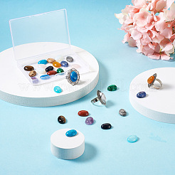 30 Stück Cabochons aus natürlichen und synthetischen Edelsteinen im 15-Stil G-KS0001-08