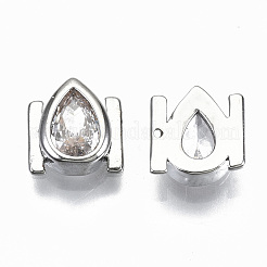 Messing-Mikro pflastern klare Zirkonia Cabochons KK-S061-51P-NR