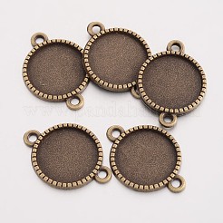 Tibetischen Stil Zinklegierung ovalen Anhänger Cabochons Fassungen X-TIBE-Q038-001C-AB-NR