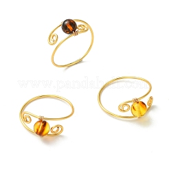 Кольца на палец из натурального янтаря&nbsp;RJEW-JR01044
