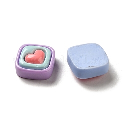 Undurchsichtige Decoden-Cabochons aus Cartoon-Harz zum Valentinstag RESI-G091-08