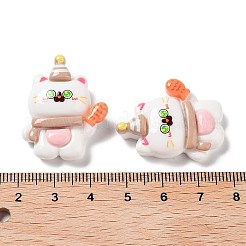 Cartoon weiße Katze Harz Decoden Cabochons CRES-R203-01A
