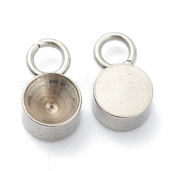 Anlaufgeschützte 202 Edelstahl-Anhänger mit Strassfassungen STAS-F266-21B-P