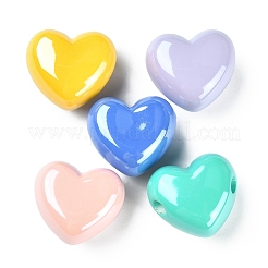 10 Stück 5 Farben undurchsichtige europäische Acrylperlen MACR-YW0002-05