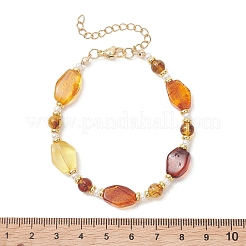 Браслеты из натурального янтаря и жемчуга с градиентным переходом цвета для женщин.&nbsp;BJEW-JB13553