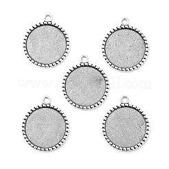 Nickelfrei tibetischen Stil Legierung Quadrat Anhänger cabochon Fassungen TIBEP-M022-38AS
