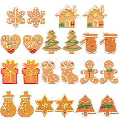 66 Stück 11 Stile Weihnachtsmotiv Resin Decoden Cabochons RESI-SC0005-59