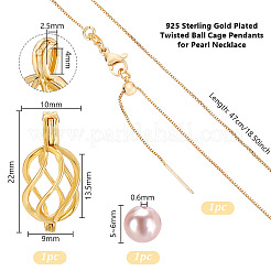 Наборы для изготовления подвесок из стерлингового серебра и натурального пресноводного жемчуга своими руками 925 шт.&nbsp;DIY-GA0007-99G