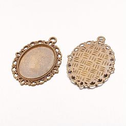 Zink Legierung Anhänger Fassungen für Cabochon & Strass PALLOY-A15257-AB-LF