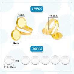 DIY-Set zur Herstellung von Fingerringen mit doppelter Kuppel DIY-UN0004-26A